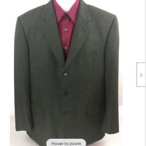 Enrico Valenti Men's Size 44 Khaki 3 Button Blazer Suit Jacket Made In Italy